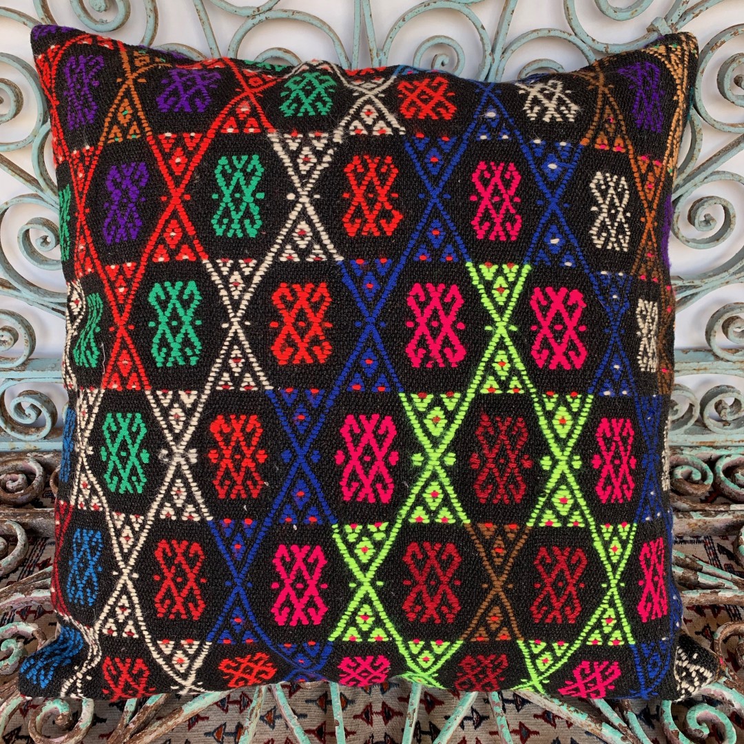 Vintage Kilim Floor Cushion-Klm123