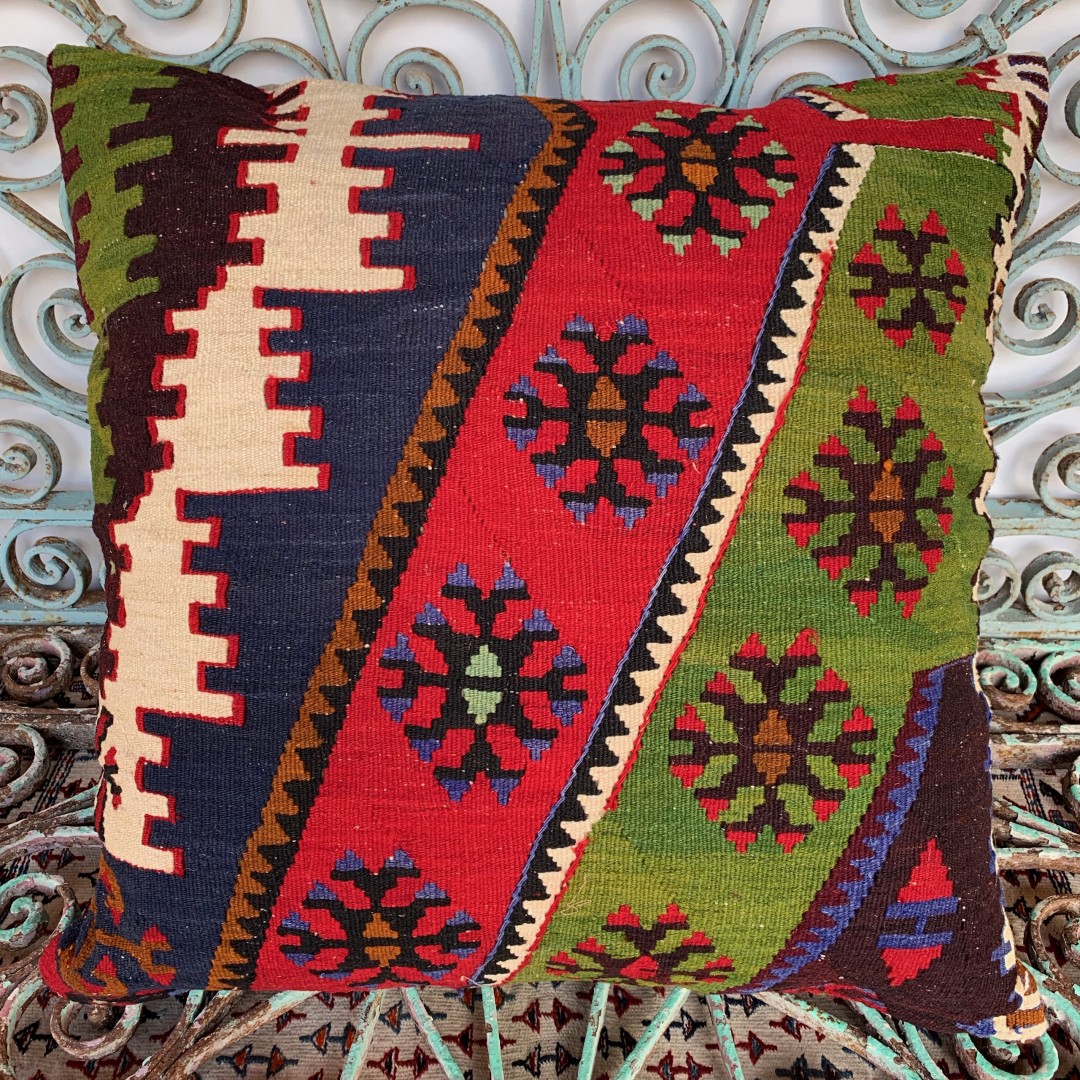 Vintage Kilim Floor Cushion-Klm126