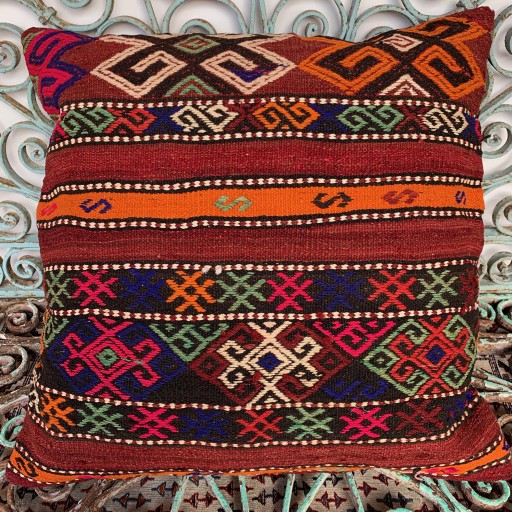 Vintage Kilim Floor Cushion-Klm129