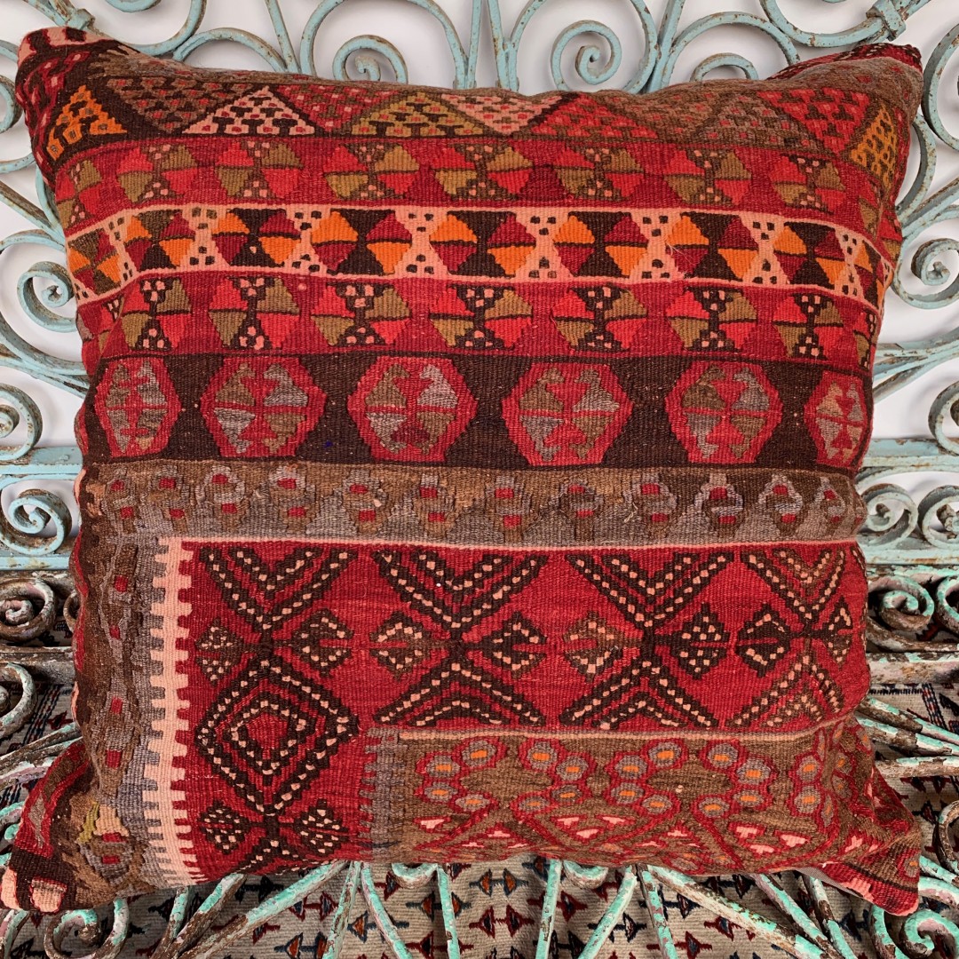 Vintage Kilim Floor Cushion-Klm134