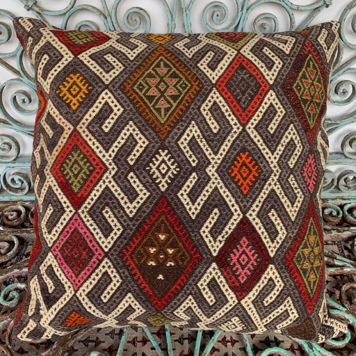 Vintage Kilim Floor Cushion-Klm137