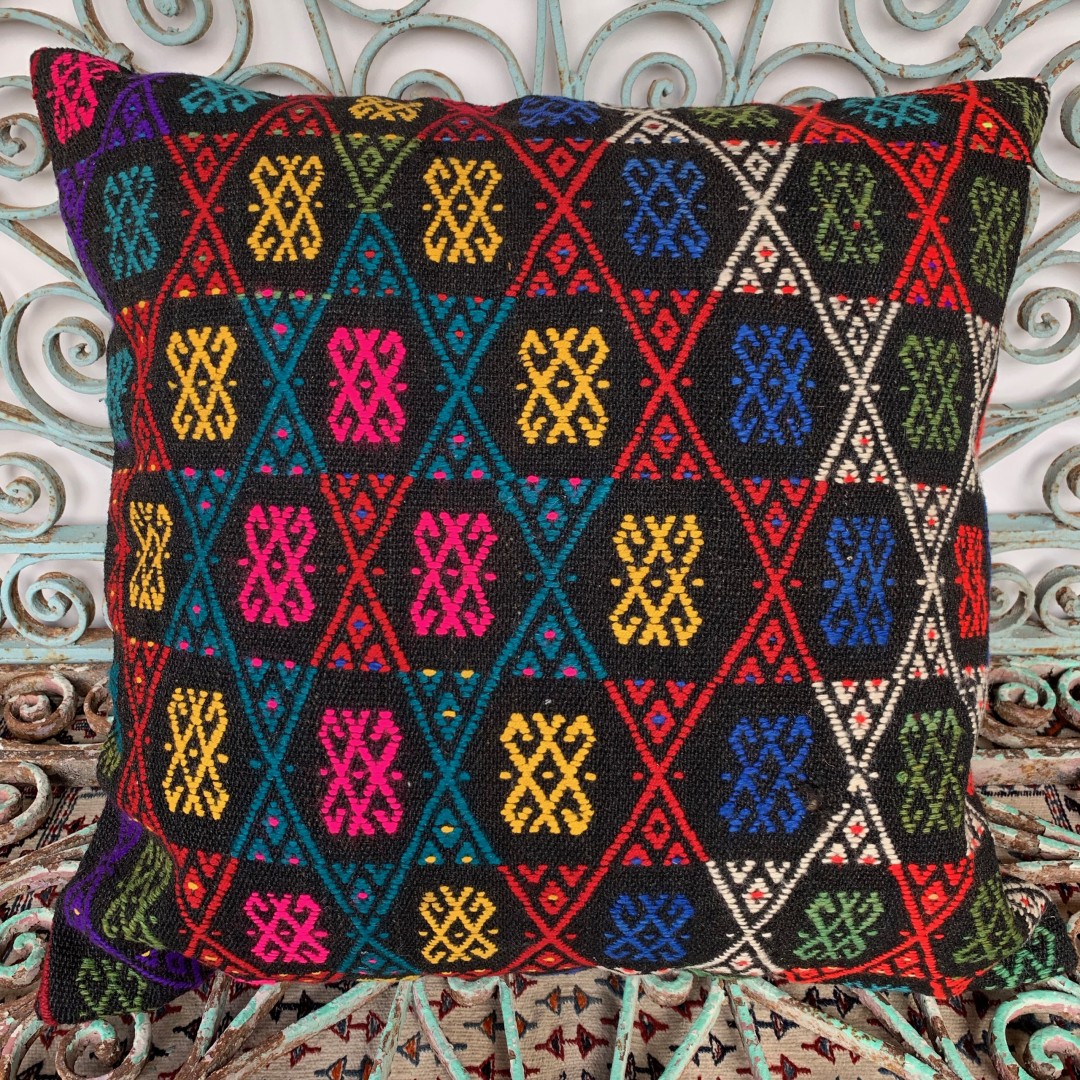 Vintage Kilim Floor Cushion-Klm138