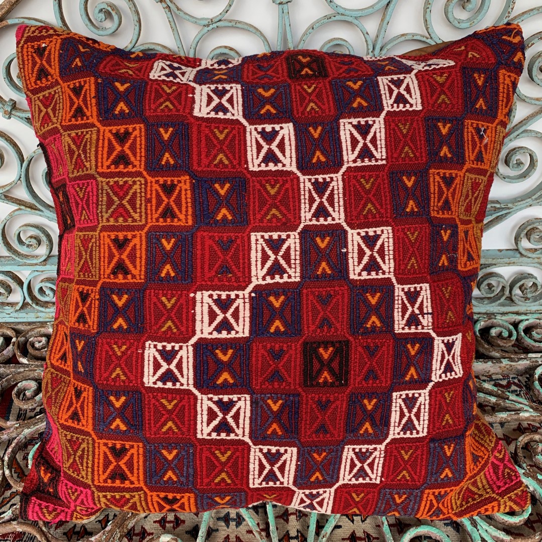 Vintage Kilim Floor Cushion-Klm141