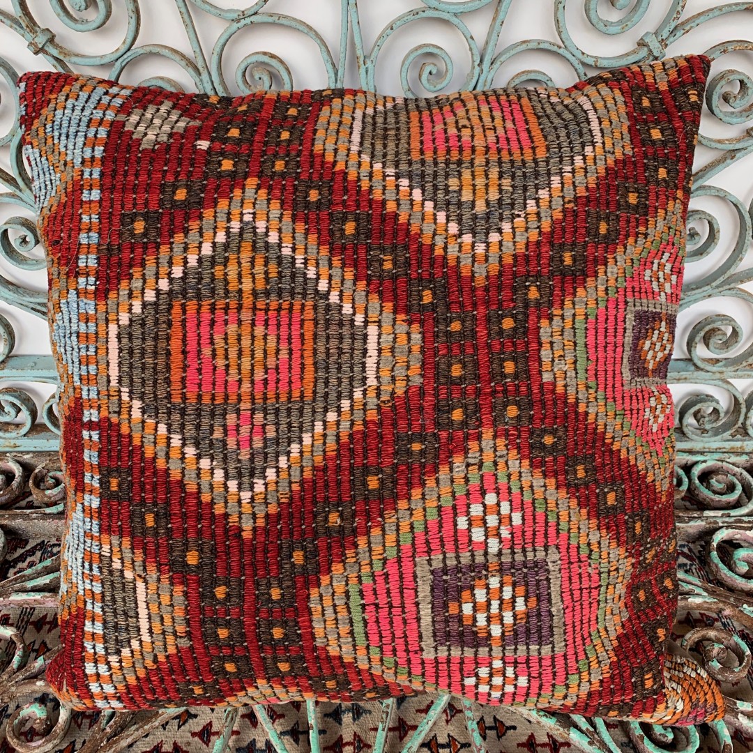 Vintage Kilim Floor Cushion-Klm143