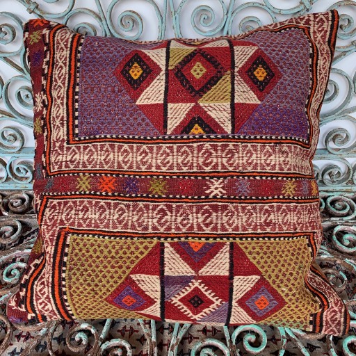 Vintage Kilim Floor Cushion-Klm144