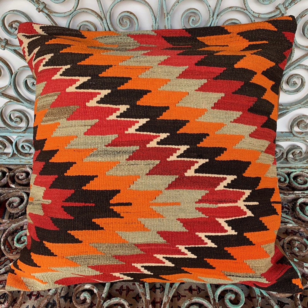 Vintage Kilim Floor Cushion-Klm147